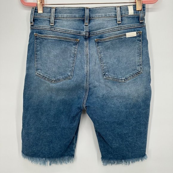 Women's 7 For All Mankind Blue Denim Boyfriend Bermuda Shorts Size 27 - Picture 3 of 4